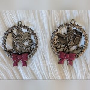 Vintage Gloria Duchin 1991 Ornaments Wreaths Sleigh + Angel Christmas